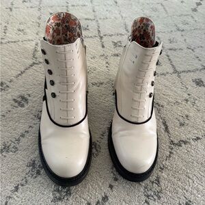 Coach Cream Lace-Up Women's Boots